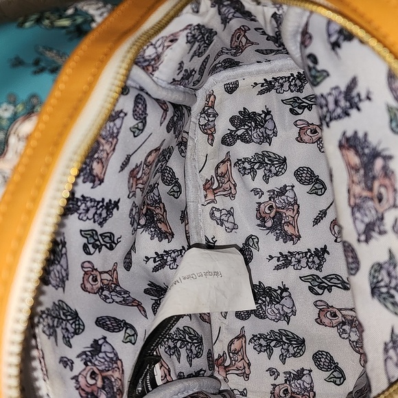 Loungefly Disney Teal and Tan Mini Backpack Bambi Forest Floral main image 11